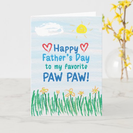 Vaderdag Kaart voor Paw Paw (Gele Bloem)