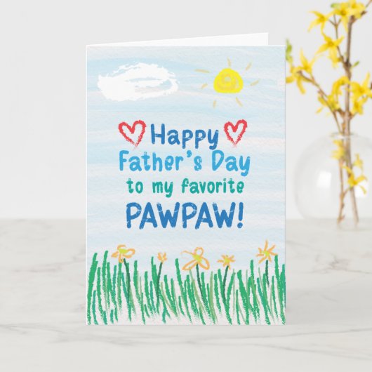 Vaderdag Kaart voor Pawpaw (Gele Bloem)