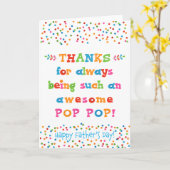 Vaderdag Kaart voor Pop Pop (Gele Bloem)