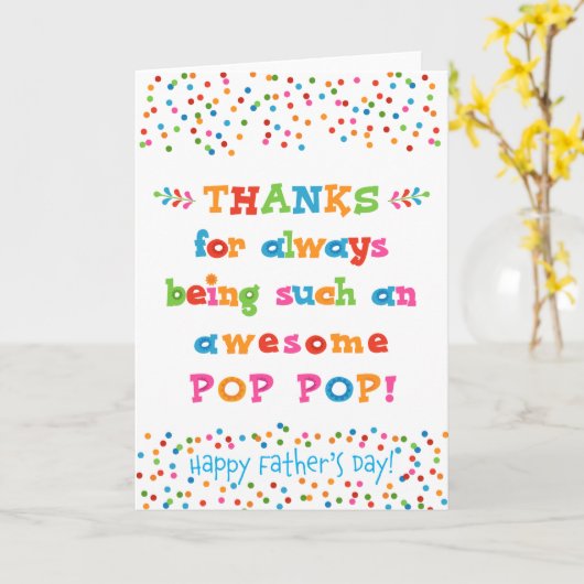 Vaderdag Kaart voor Pop Pop (Gele Bloem)