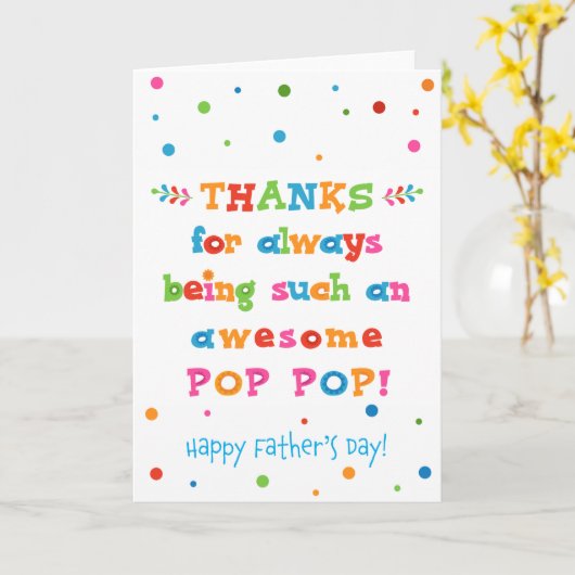 Vaderdag Kaart voor Pop Pop (Gele Bloem)