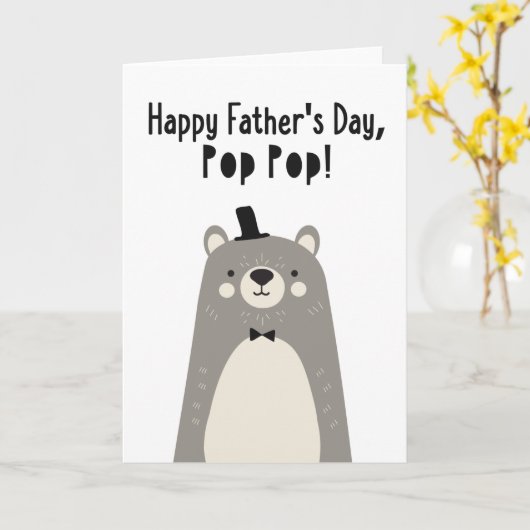 Vaderdag Kaart voor Pop Pop (Gele Bloem)