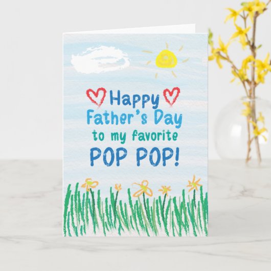 Vaderdag Kaart voor Pop Pop (Gele Bloem)