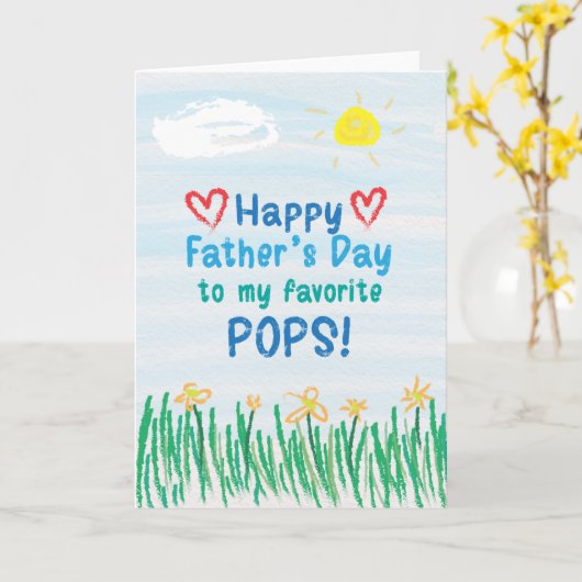 Vaderdag Kaart voor Poppen (Gele Bloem)