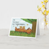 Vaderdag kaart voor Twin Dad - Beste Twin Daddy (Gele Bloem)