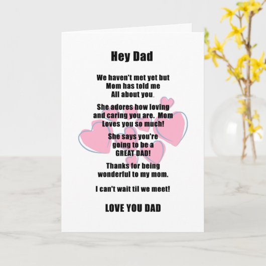 Vaderdag Kaart voor verwachte vader (Gele Bloem)