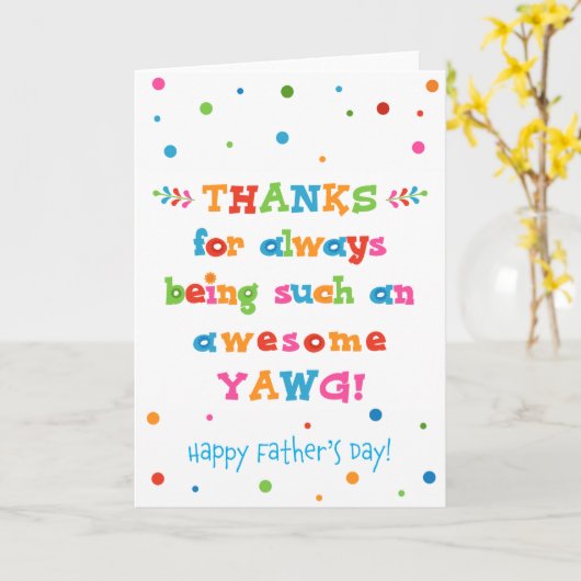 Vaderdag Kaart voor Yawg (Gele Bloem)