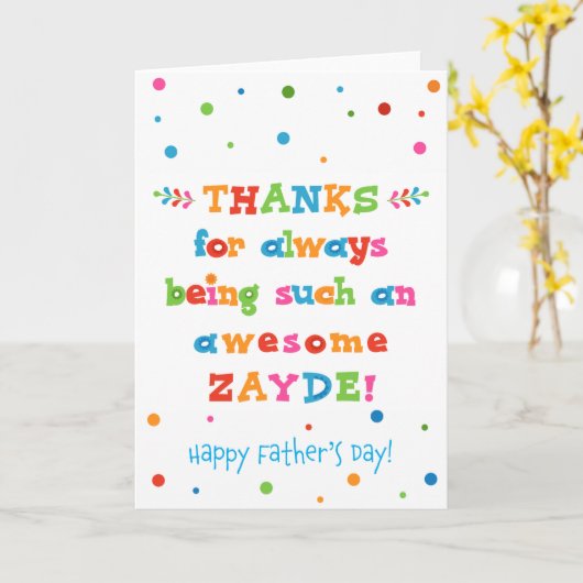 Vaderdag Kaart voor Zayde (Gele Bloem)