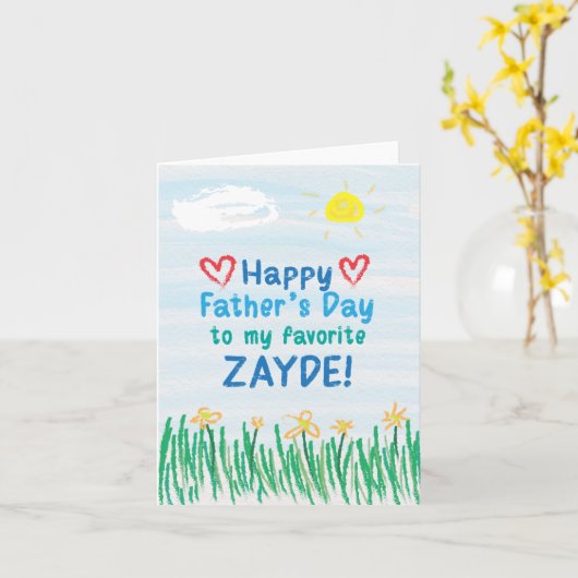 Vaderdag Kaart voor Zayde (Gele Bloem)