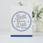 Vaderdag kaarten stiefvader, Grijs Beste Bonus Vad (Staand voorkant)