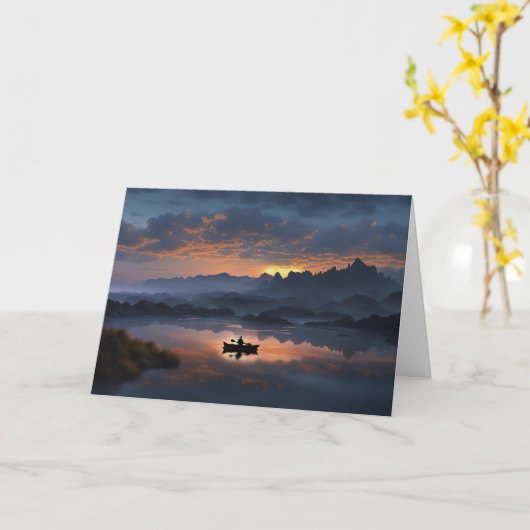 Vaderdag Kajak en Kajaker Kaart (Gele Bloem)