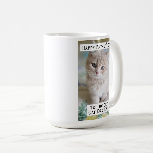 Vaderdag Kat pap Grootste foto van beste ooit Koffiemok (Voorkant rechts)