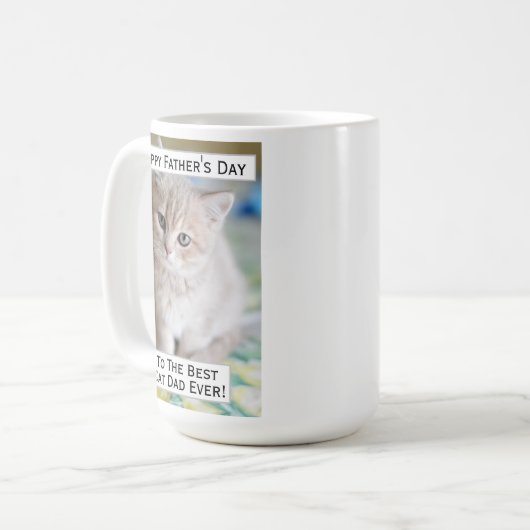 Vaderdag Kat pap Grootste foto van beste ooit Koffiemok (Voorkant links)
