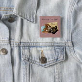 Vaderdag Kat Vierkante Button 5,1 Cm (In situ)