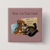 Vaderdag Kat Vierkante Button 5,1 Cm (Voorkant)