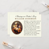 Vaderdag katholieke Memorare Prayer Kaart (Voorkant / Achterkant in situ)