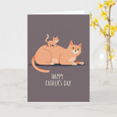 Vaderdag Katten Illustratiekaart Kaart (Gele Bloem)