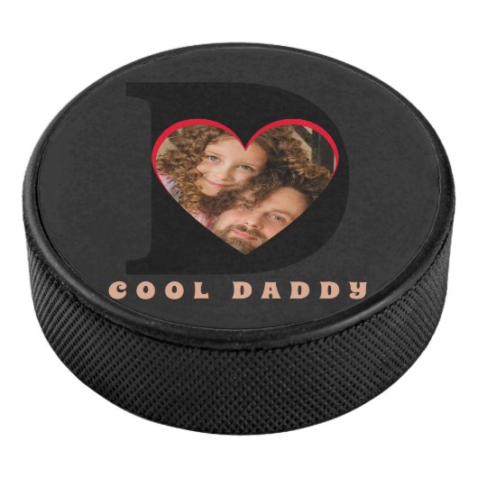 Vaderdag Keepsake Foto Papa Hart Collage Hockey Puck (3/4)