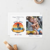 Vaderdag Kinder foto Beste papa golfliefhebber Notitiekaartje (Voorkant / Achterkant in situ)