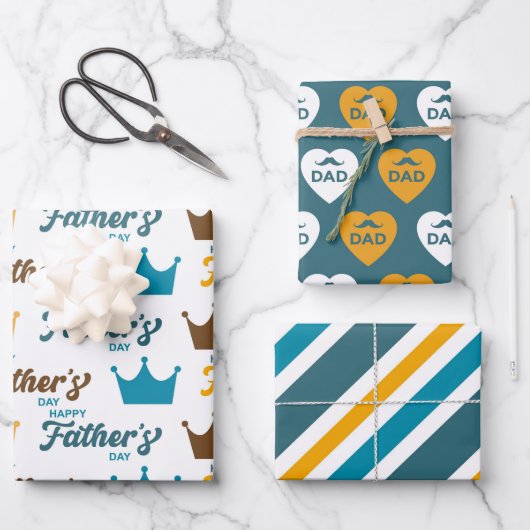 Vaderdag King Dad Set Inpakpapier Vel (Voorkant)