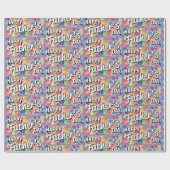 Vaderdag Kleurrijke Hart Toss Fun Gift Cadeaupapier (Vlak)