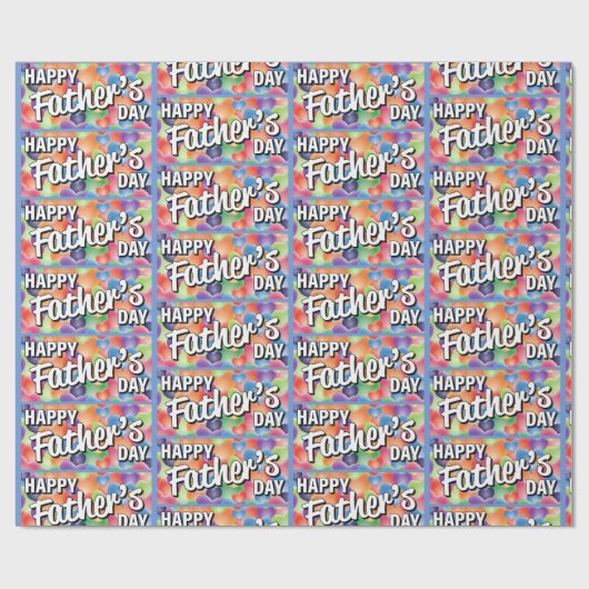Vaderdag Kleurrijke Hart Toss Fun Gift Cadeaupapier (Vlak)