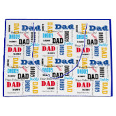 Vaderdag kleurrijke tekst blauw voor papa groot cadeauzakje (Voorkant)
