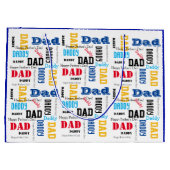 Vaderdag kleurrijke tekst blauw voor papa groot cadeauzakje (Achterkant)