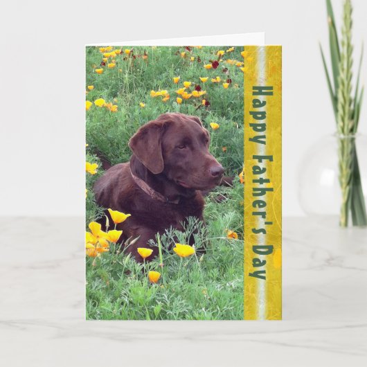 Vaderdag Knappe Labrador Retriever Hond Foto Kaart (Voorkant)