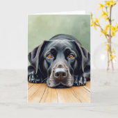 Vaderdag Knuffel Hond Kaart (Gele Bloem)