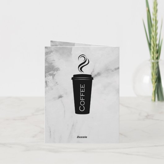 Vaderdag Koffie & Schriftuur Zwart Grijs Modern Feestdagen Kaart (Achterkant)