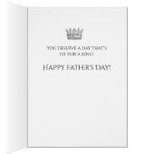 Vaderdag koning voor een dag kroon Wenskaart (Binnen (Rechts))