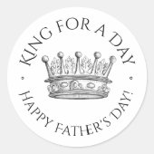 Vaderdag koning voor een dag ronde sticker (Voorkant)
