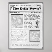 Vaderdag Kranten (aanpasbaar) Poster (Voorkant)