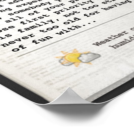 Vaderdag Kranten (aanpasbaar) Poster (Hoek)