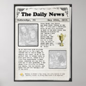 Vaderdag Kranten (aanpasbaar) Poster (Voorkant)