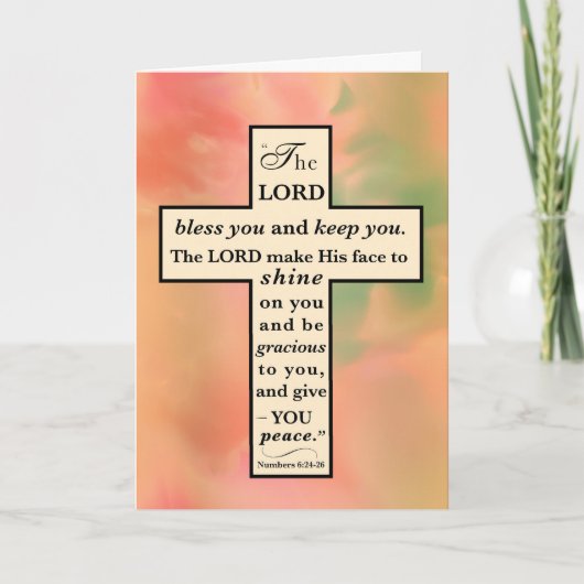 Vaderdag Kruis met Schriftzegen op goud Kaart (Voorkant)