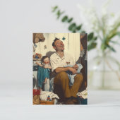 Vaderdag Lachen in de wasruimte Briefkaart (Staand voorkant)