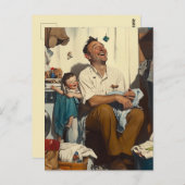 Vaderdag Lachen in de wasruimte Briefkaart (Voorkant / Achterkant)