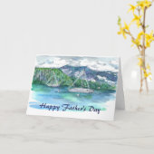 Vaderdag Lake Tahoe Sailing Mountains Wolken Kaart (Gele Bloem)
