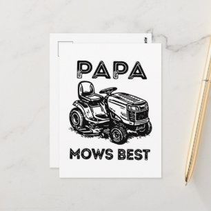 Vaderdag Lawn Trekker Rijdende Grasmaaier Briefkaart