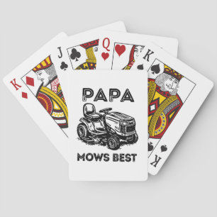 Vaderdag Lawn Trekker rijdende grasmaaier Pokerkaarten
