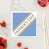 VADERDAG Lichtblauw Wit Slant Racing Stripes Servet (Insitu)