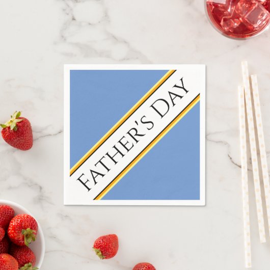 VADERDAG Lichtblauw Wit Slant Racing Stripes Servet (Insitu)