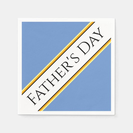 VADERDAG Lichtblauw Wit Slant Racing Stripes Servet (Voorkant)