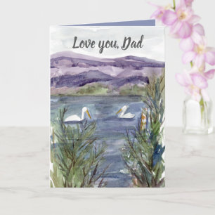 Vaderdag Lief Je Papa Pelikanen Vogels Meer Kaart