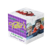 Vaderdag Liefde Foto Collage 4 Afbeeldingen Kubus (Voorkant hoekig)