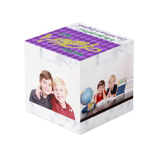Vaderdag Liefde Foto Collage 4 Afbeeldingen Kubus (Achter hoekig)