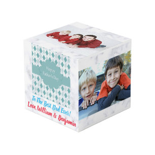 Vaderdag Liefde Foto Collage 4 Afbeeldingen Kubus