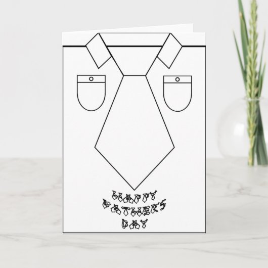 Vaderdag Lijn Kunst Shirt Das Stropdas Lettertype Kaart (Voorkant)